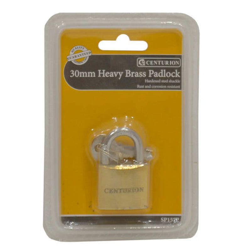 Centurion Heavy Duty Brass Padlock, 30mm - Pack of 12