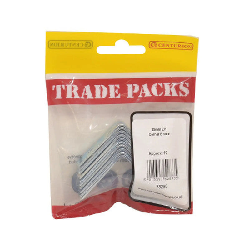 Centurion Corner Brace - Zinc Plated - 38mm - (10 PK) - Pack of 5