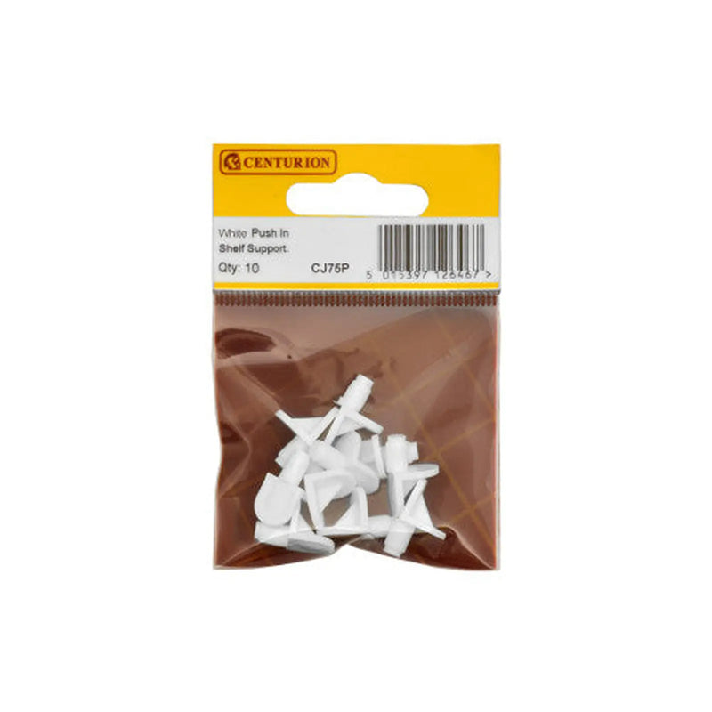 Centurion White Push In Shelf Support (Pack of 10) - Pack of 5