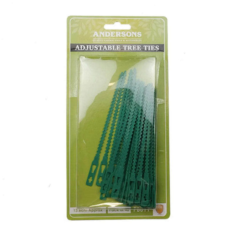 Centurion Adjustable Tree and Shrub Ties, Green, Pack of 40 - Pack of 12