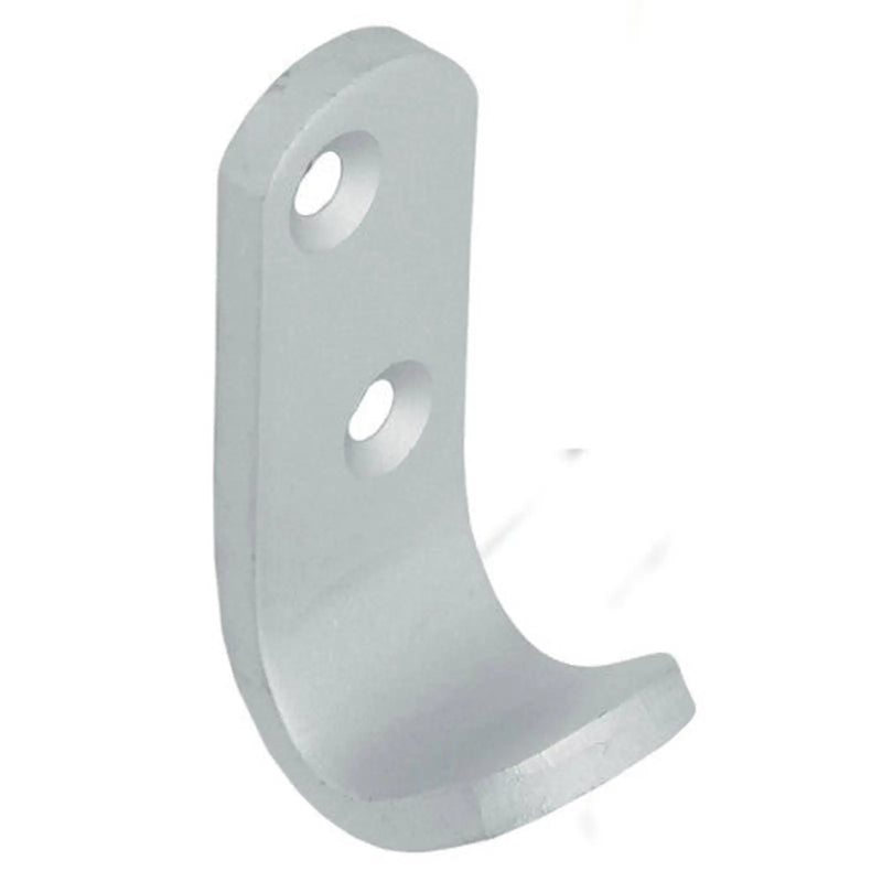 Centurion 50mm Flat Pattern Robe Hook - Silver Anodised Aluminium - Pack of 25