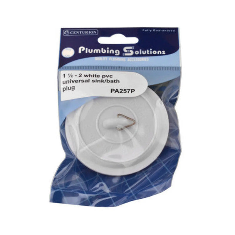 Centurion Plug - Sink Bath - White - 1 1/2" - 2" PVC Universal - Pack of 5