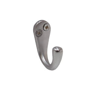 Centurion 50mm Solid Brass Single Wardrobe Hook - Satin Chrome - Pack of 10