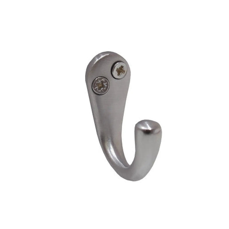 Centurion 50mm Solid Brass Single Wardrobe Hook - Satin Chrome - Pack of 10