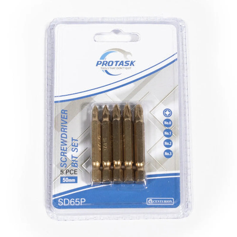 Centurion ProTask 50mm Titanium Coated Pozi Assorted Screwdriver Bit Set - Pack of 12