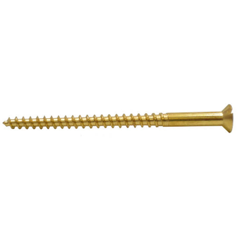 Centurion 3" x 10 Slotted Brass Woodscrew - Countersunk Head - (100)