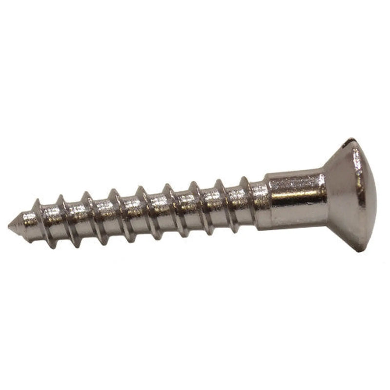 Centurion 1" x 8 Slotted Raised Head Woodscrew - Chrome Plated - (200)