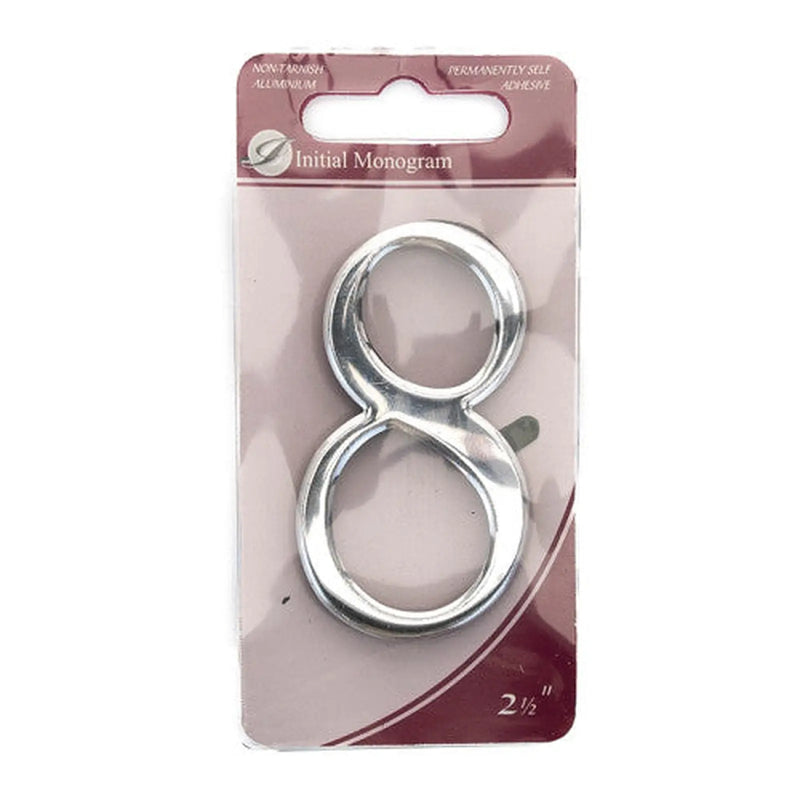 Centurion 2 1/2" Silver Effect Pullman Numeral 8 - Pack of 5