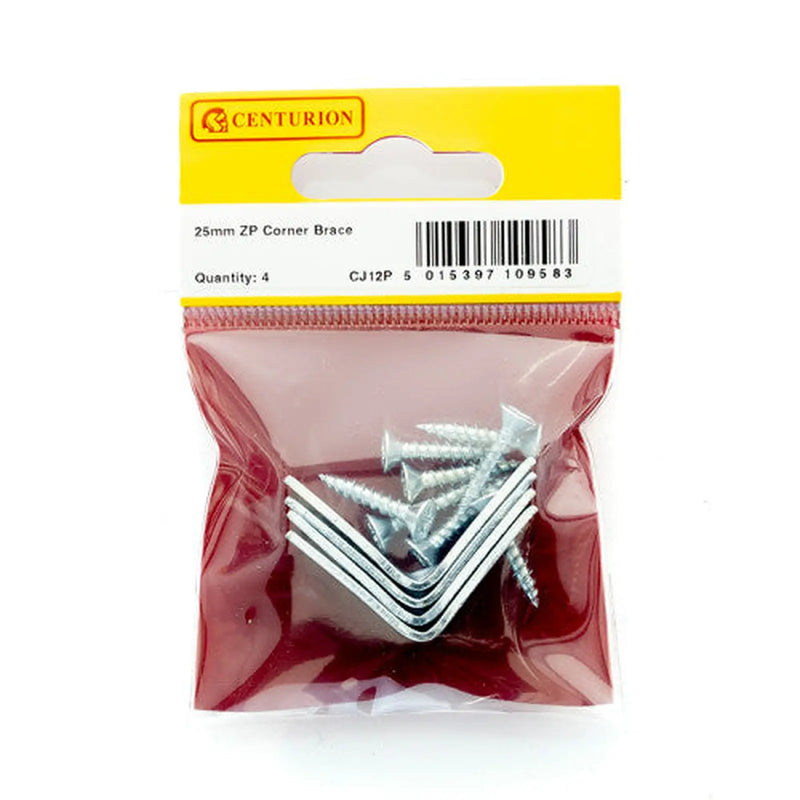 Centurion 25mm ZP Corner Brace (Pack of 4) - Pack of 5
