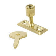 Centurion Steel Window Stay Locks, Brassed, 48mm x 28mm - Pack of 20