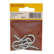Centurion 25mm ZP Shouldered Cup Hook (Pack of 5)
