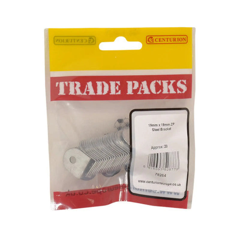 Centurion Steel Bracket - Zinc Plated - 19mm x 19mm - (20 PK) - Pack of 5
