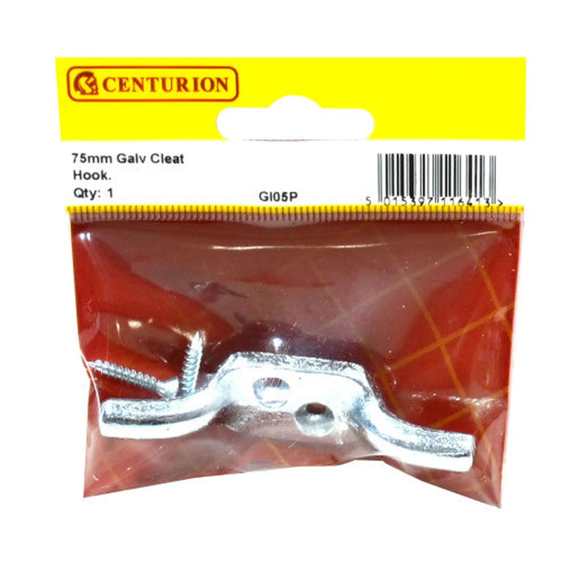 Centurion 75mm (3") Galvanised Cleat Hook - Pack of 5