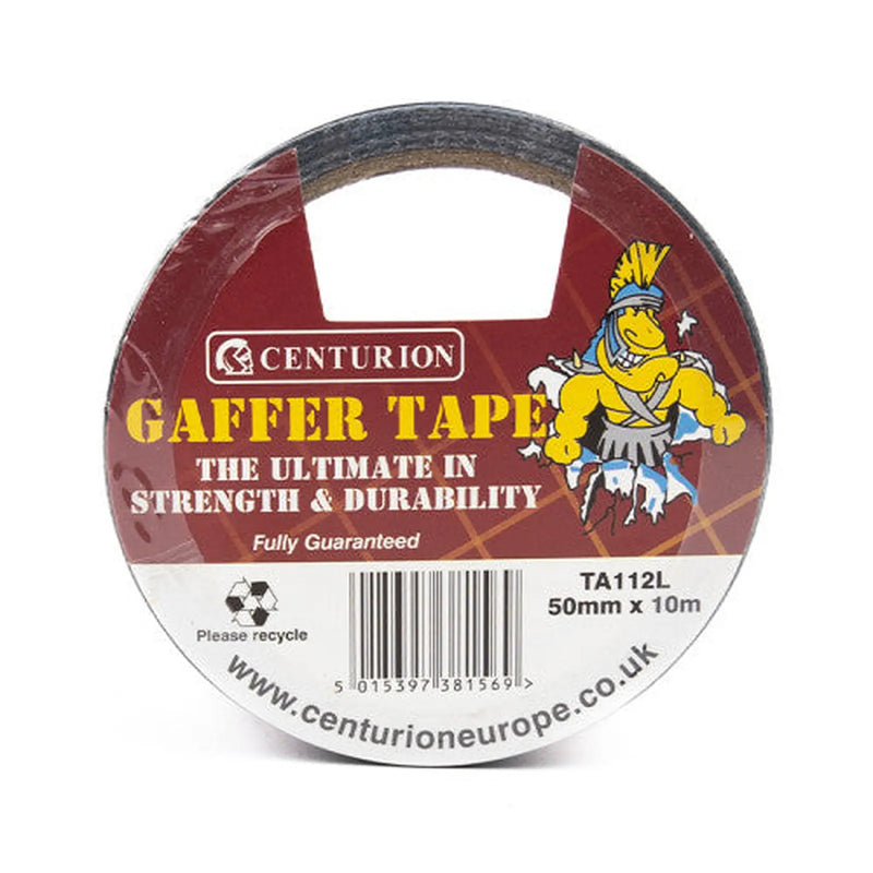 Centurion Black Gaffer Tape 50mm x 10m Roll - Pack of 6