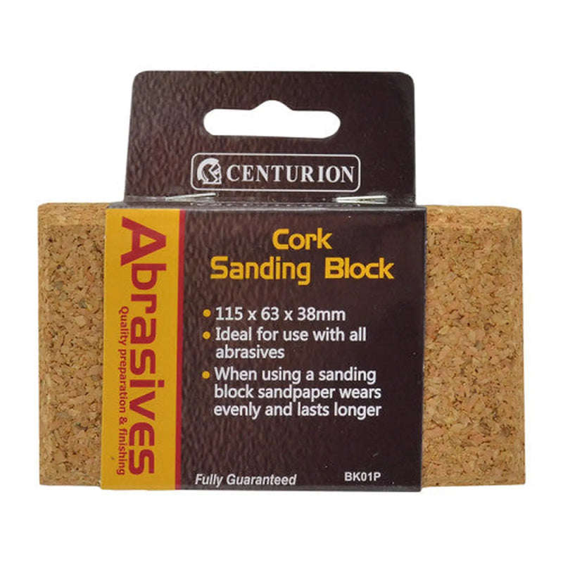 Centurion Abrasives Cork Sanding Block, 115 x 63mm - Pack of 5