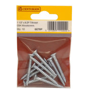 Centurion 1 1/2" x 8 ZP Cross Recessed Hardened Twin Thread Woodscrews with - Pack of 5