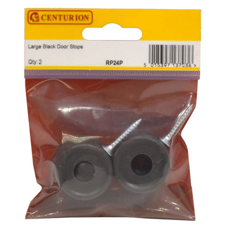Centurion 35mm Black Plastic Door Stops (Pack of 2) - Pack of 5