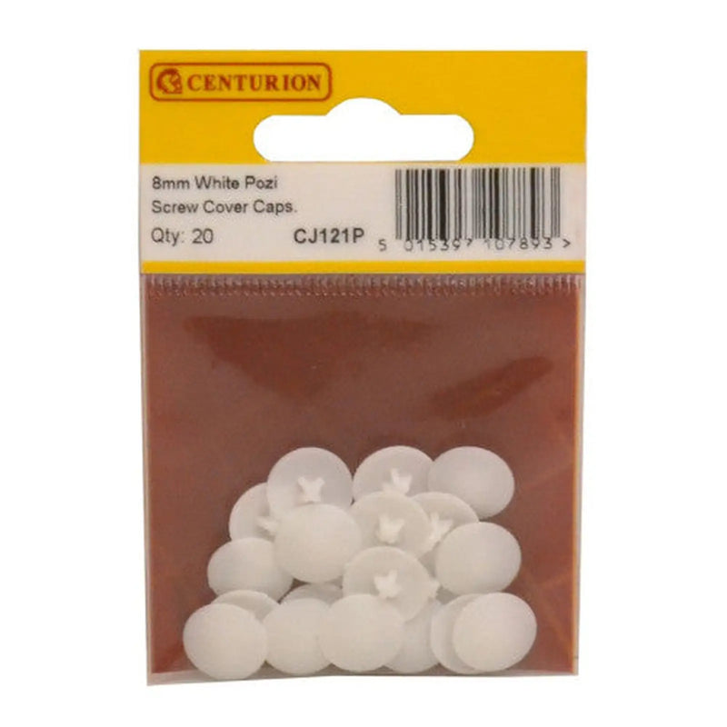 Centurion White Pozi Screw Cover Caps (Pack of 20) - Pack of 5