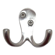 Centurion 50mm Solid Brass Double Robe Hook - Satin Chrome - Pack of 10