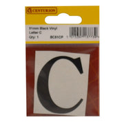 Centurion 51mm Black Traditional Oldstyle Font Vinyl Letter C - Pack of 5