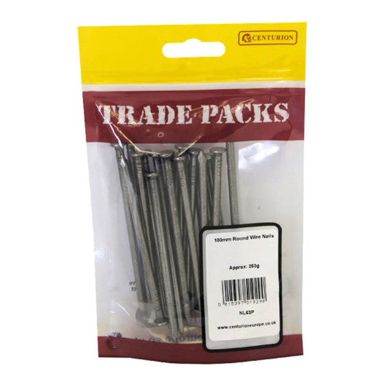 Centurion 100mm Round Wire Nails - 250g - Pack of 5
