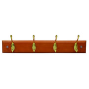 Centurion 4 Brass Hook Standard Coat Rail - Antique Pine Board - Pack of 5