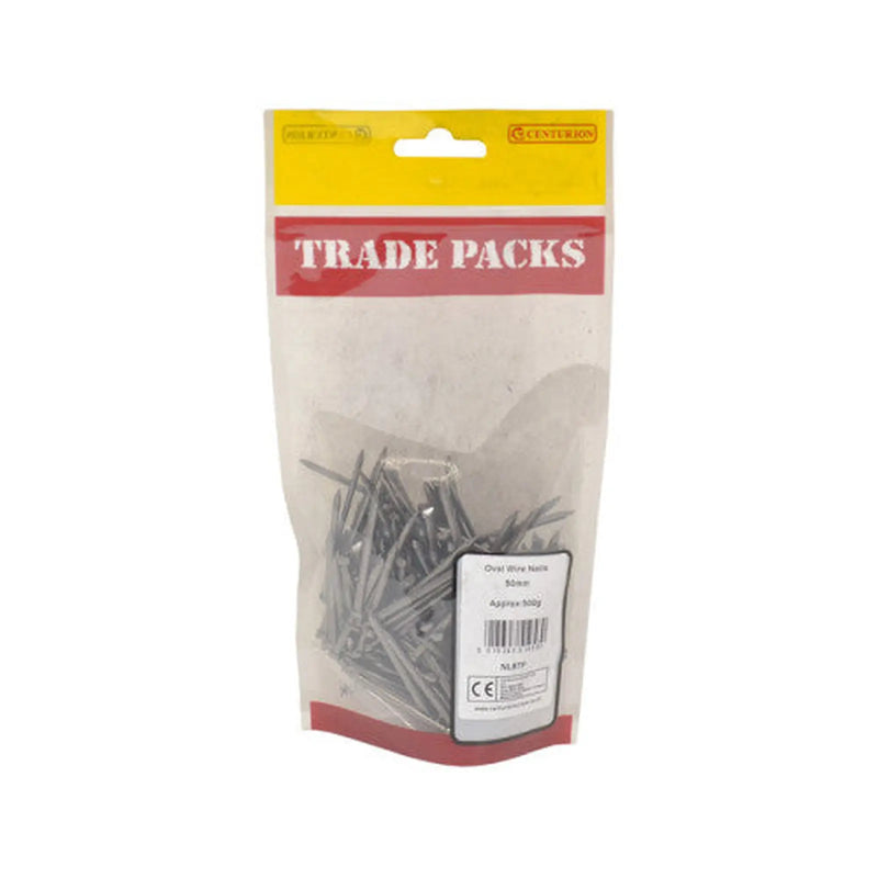 Centurion Oval Wire Nails - Steel - 50mm - (500g Pack) - Pack of 5
