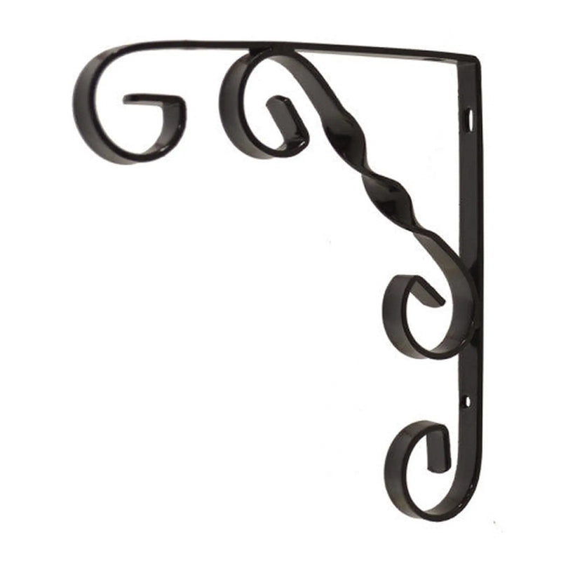 Centurion Wrought Iron Scroll Brackets, Black Finish, 200mm - Pack of 10