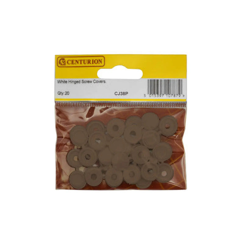 Centurion Brown Hinged Screw Covers (Pack of 20) - Pack of 5