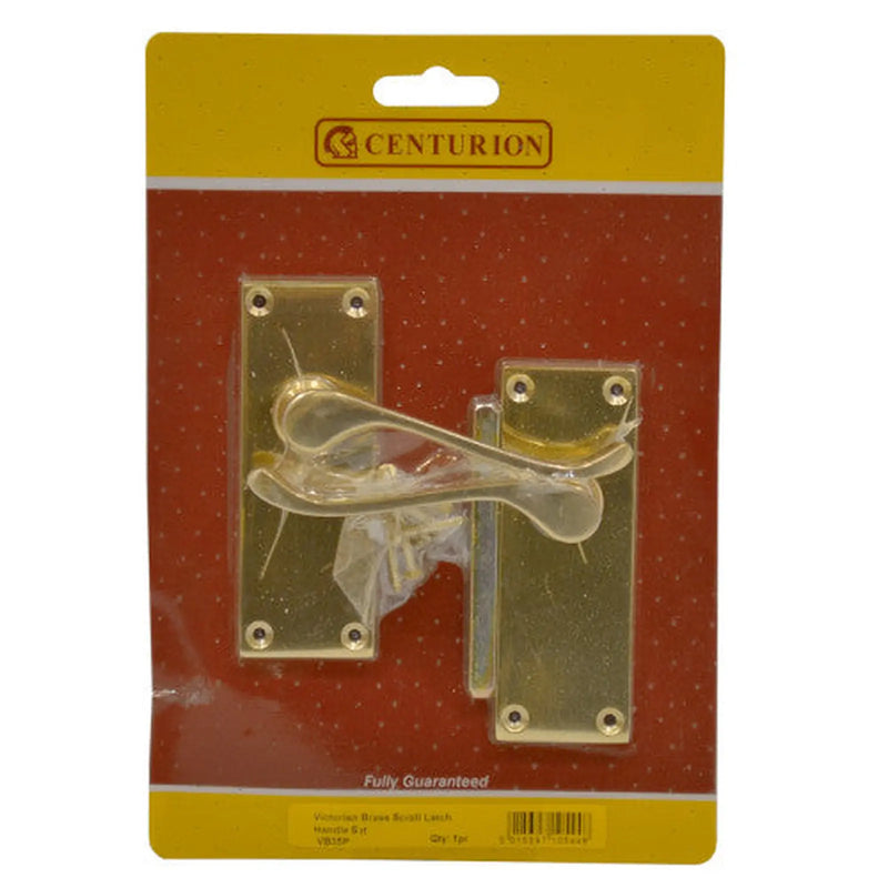 Centurion Solid Brass 'Scroll' Lever Latch Set, 105mm x 40mm
