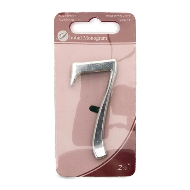 Centurion 2 1/2" Silver Effect Pullman Numeral 7 - Pack of 5