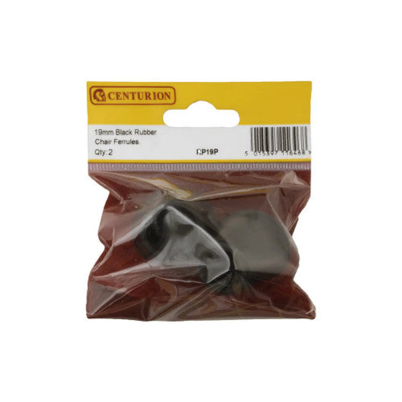 Centurion 19mm Black Rubber Chair Ferrule (Pack of 2) - Pack of 5