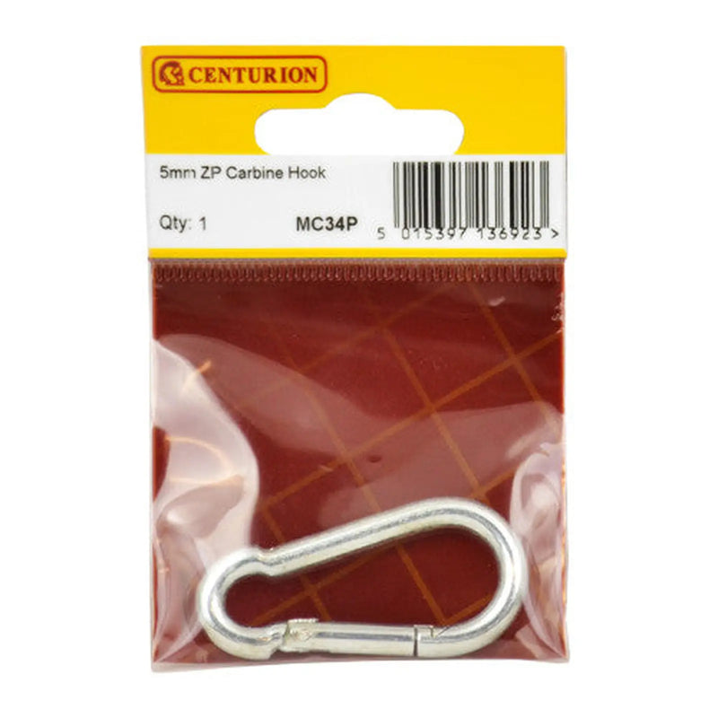 Centurion Carbine Hook, Zinc Plated, 5mm x 50mm - Pack of 5