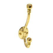 Centurion 130mm Premium Ball End Hat & Coat Hook - Brass - Pack of 10