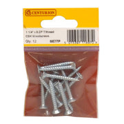 Centurion 1 1/4" x 8 ZP Cross Recessed Hardened Twin Thread Woodscrews with - Pack of 5