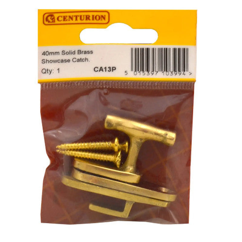 Centurion 40mm PB Solid Brass Showcase Catch - Pack of 5