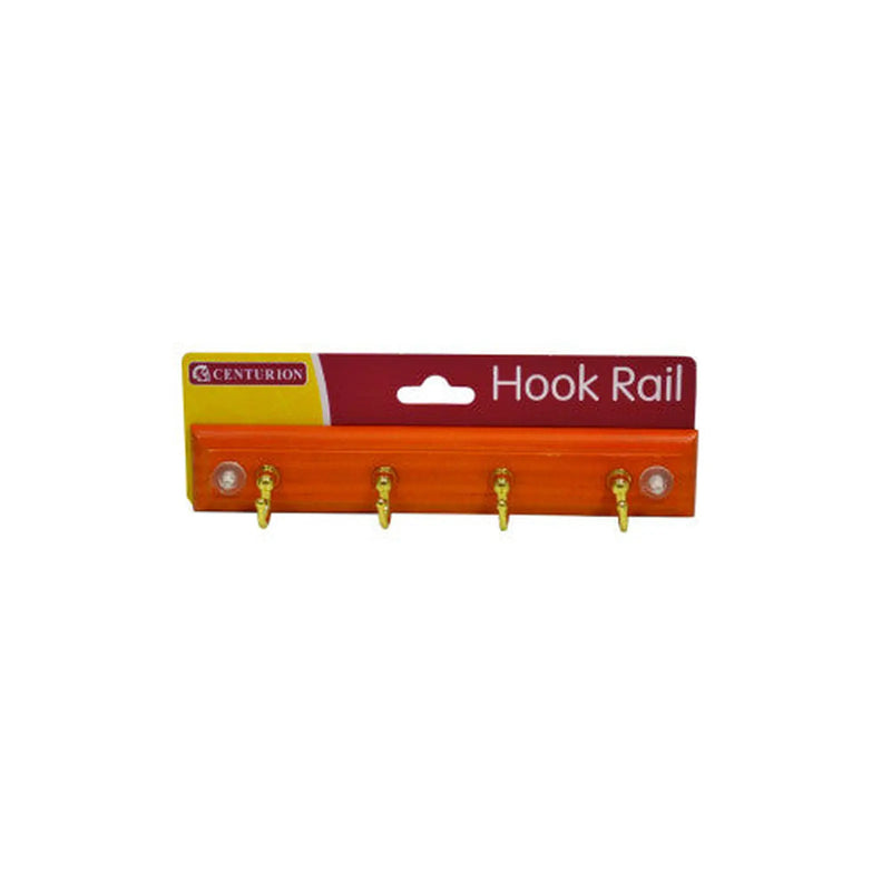 Centurion 4 Key Tidy Hook Board - Brass Hooks - Antique Pine Board - Pack of 5