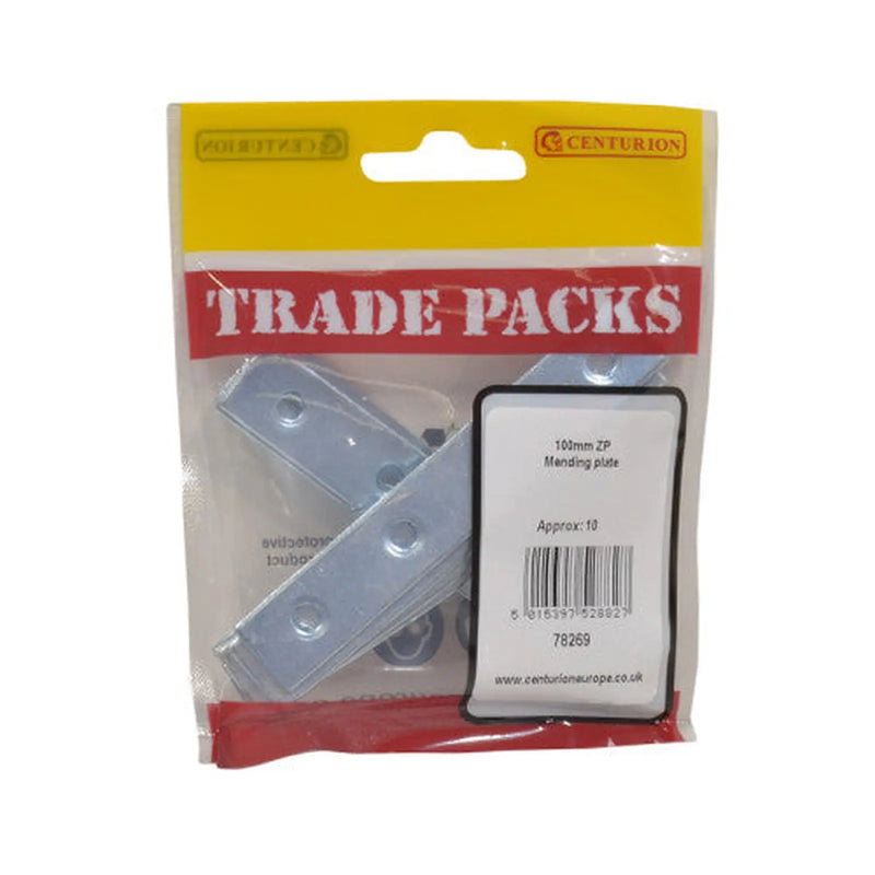 Centurion Mending Plate - Zinc Plated - 100mm - (10 PK) - Pack of 5