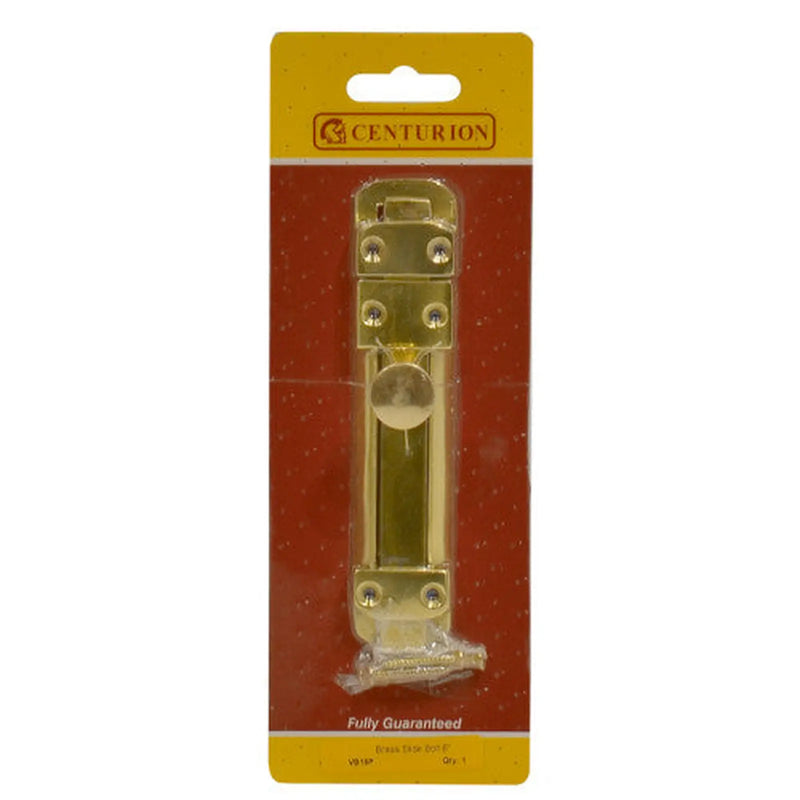 Centurion Flat Slide Bolt, Polished Brass, 150mm - Pack of 5