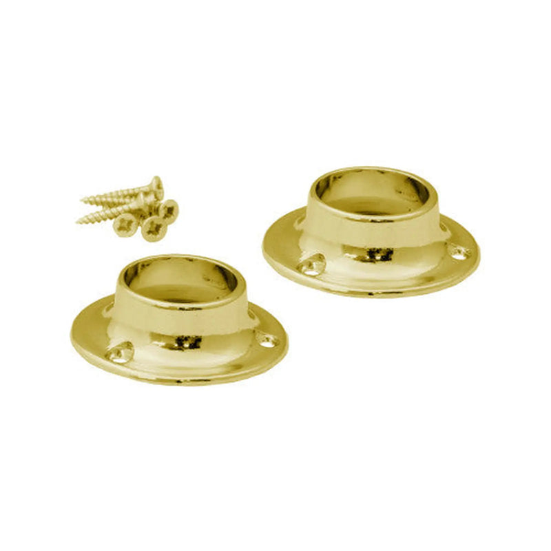 Centurion 19mm (3/4") Wardrobe Rod Sockets - Brass - Pack of 50