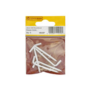 Centurion 25mm White PVC Shouldered Dresser Hooks (Pack of 5)