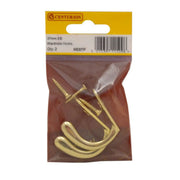 Centurion 50mm Die Cast Wardrobe Hook - Brass - Pack of 2