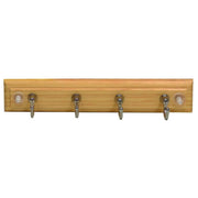Centurion 4 Key Tidy Hook Board - Chrome Plated Hooks - Pine Board - Pack of 5