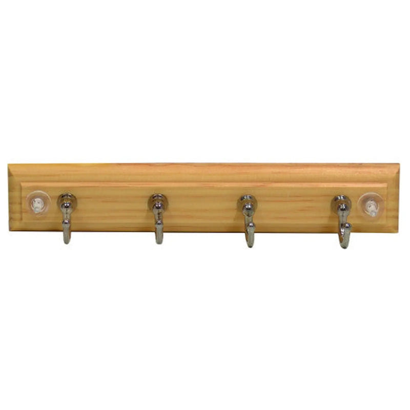 Centurion 4 Key Tidy Hook Board - Chrome Plated Hooks - Pine Board - Pack of 5