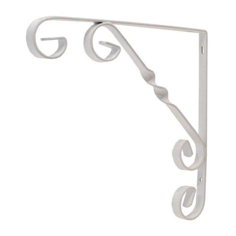 Centurion Wrought Iron Scroll Brackets, White Finish, 200mm - Pack of 10