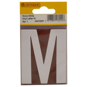 Centurion 75mm White Helvetica Bold Condensed Style Vinyl Letter M - Pack of 10