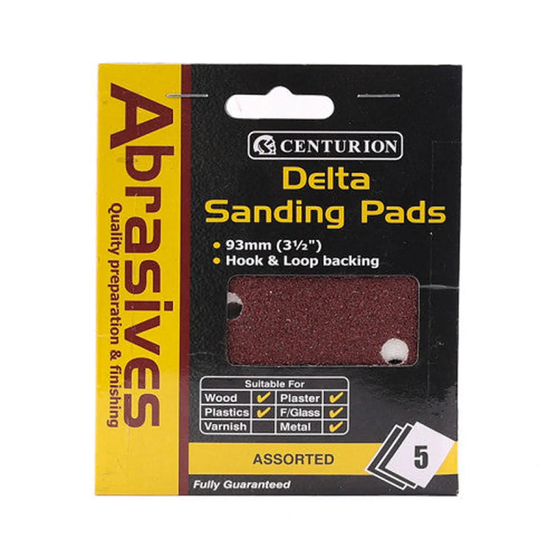 Centurion Abrasives Sanding Triangles, Assorted 90 x 90 x 90mm (Pack of 5)