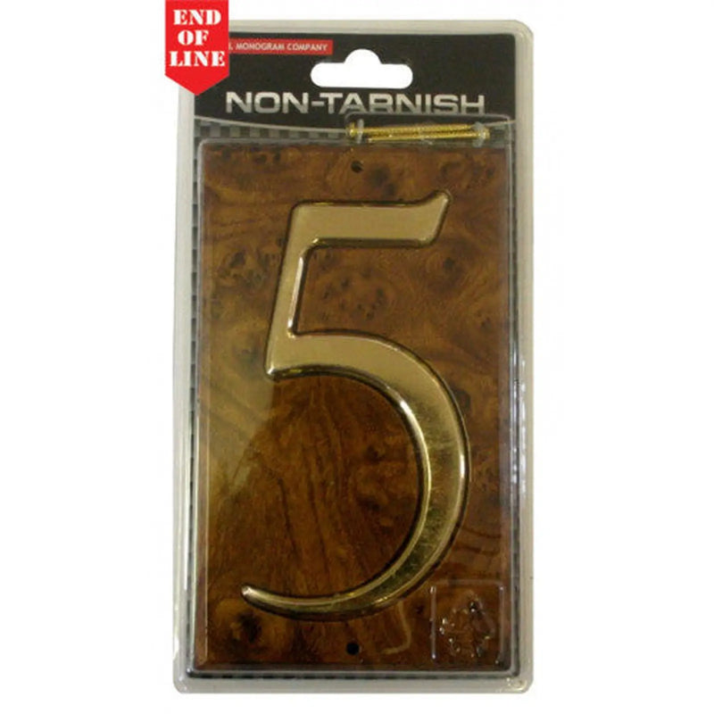 Centurion Walnut/Gold Numbered Plaque 5 - Min Order 4
