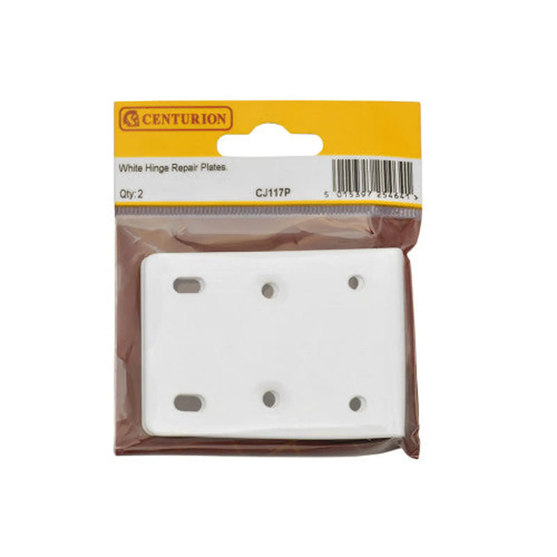 Centurion 75 x 10 x 55mm White Hinge Repair Plate (Pack of 2) - Pack of 5