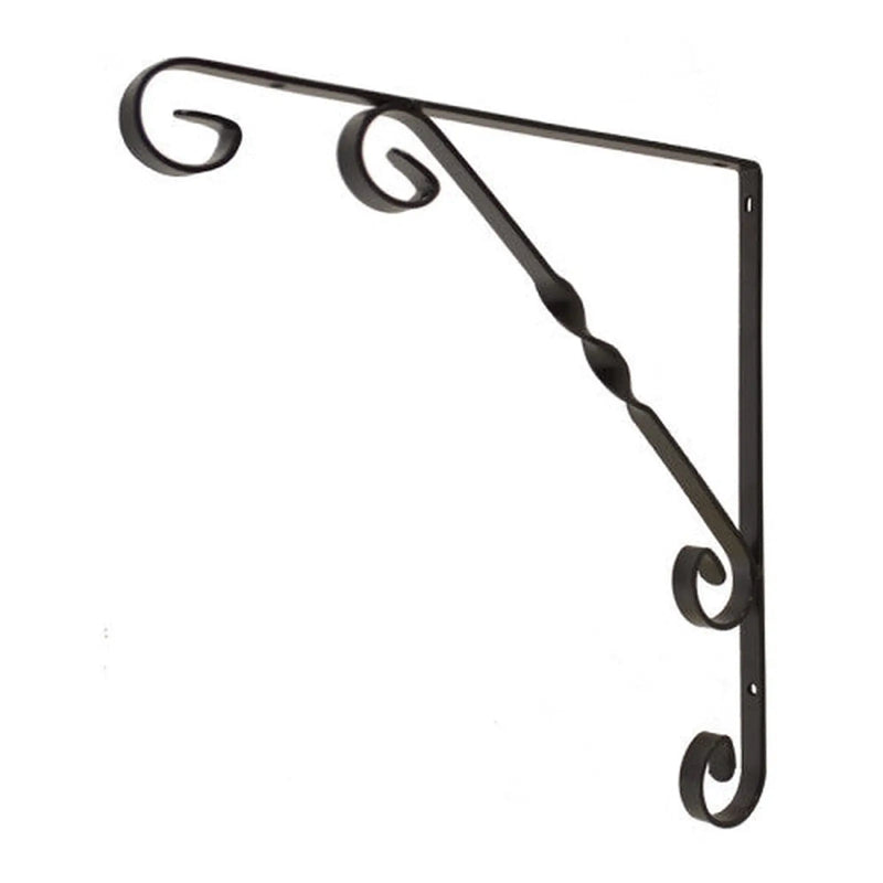 Centurion Wrought Iron Scroll Brackets, Black Finish 250mm - Pack of 10
